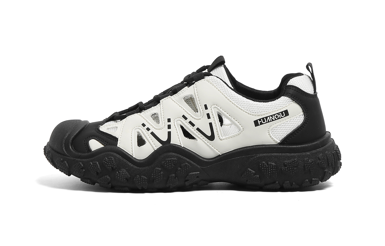 HUANQIU Impact Resistant, Abrasion Resistant, Lightweight, Breathable Low top Mountaineering Shoes Men’s Beige Black