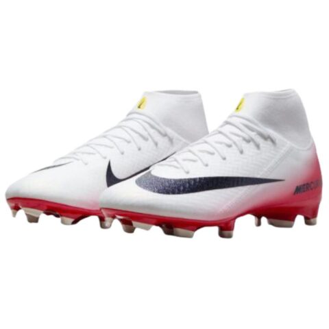 Nike Mercurial Superfly 10 Academy Abrasion Resistant Soccer Shoes Unisex White Red