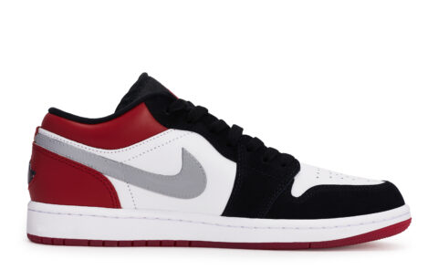 Jordan Air Jordan 1 Abrasion Resistant Low top Vintage Basketball Shoes Unisex Black White Red