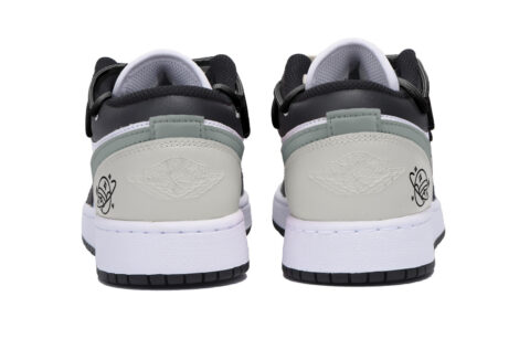 Jordan Air Jordan 1 Slip Resistant Abrasion Resistant Low top Vintage Basketball Shoes Men’s Black White Gray