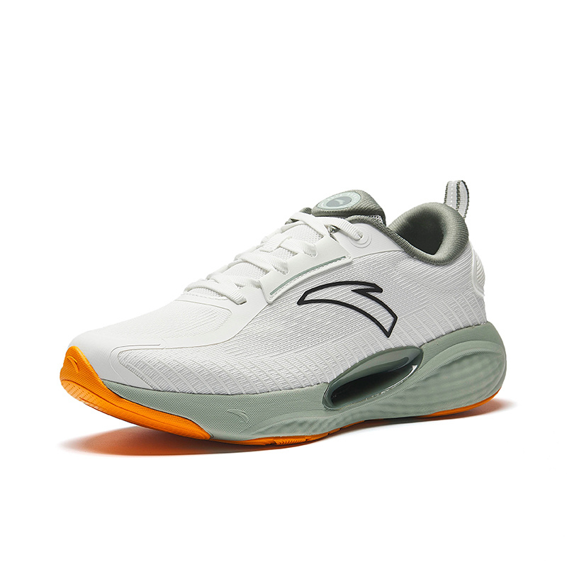 CHAOJIANTA Cushioning Slip Resistant Abrasion Resistant Low top Casual Running Shoes Men’s White Black Orange