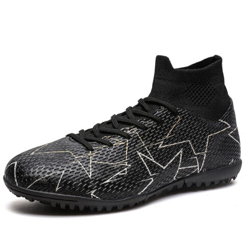 RUIKE Soccer Shoes Unisex High Top Black