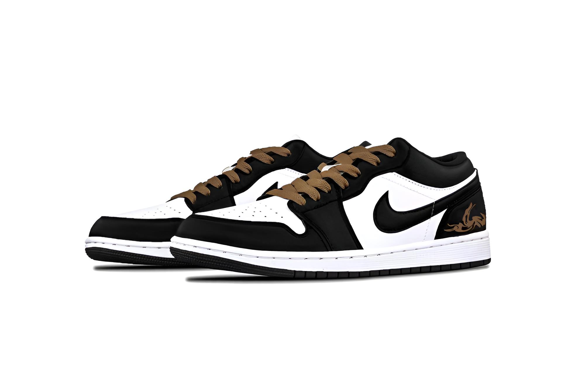 Jordan Air Jordan 1 Vintage Basketball Shoes Unisex Low Top Black/White