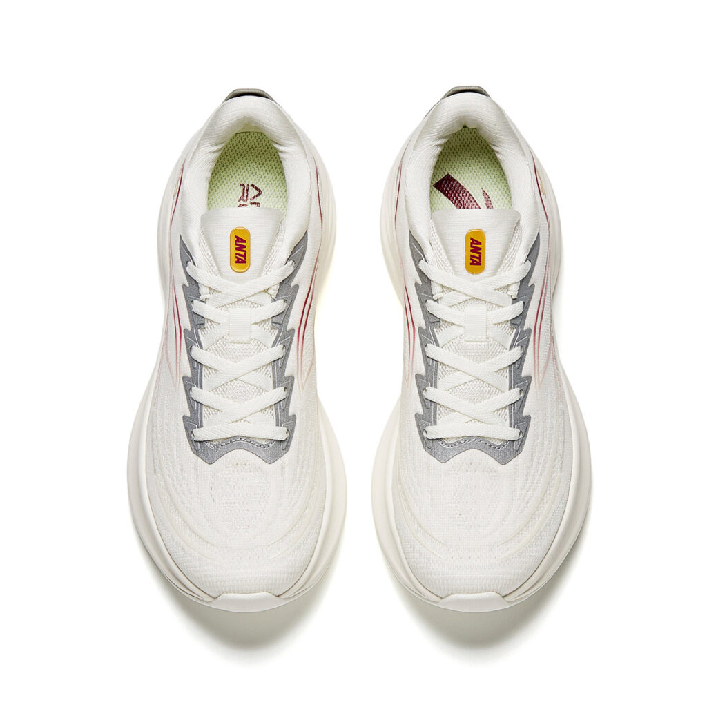 Anta Leaf 6.0 Textile, Synthetic Leather Low top EVA, Rubber Running Shoes Women’s Ivory White/Silver