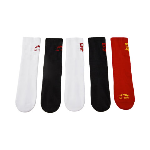 Li Ning Rijin Doujin Collection Crew Socks Unisex 5 Pack