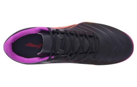 Li Ning MG Multi Ground Synthetic Leather Slip Resistant Soccer Shoes Men’s Black Purple Red