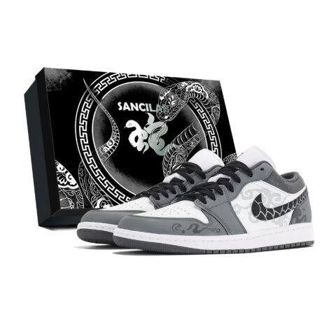 Jordan Air Jordan 1 Abrasion Resistant Abrasion Resistant Low top Vintage Basketball Shoes Unisex Gray White