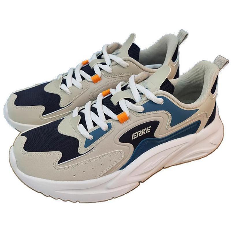 Erke Cushioning Abrasion Resistant Cushioning, Wear Resistant Low top Casual Running Shoes Men’s Gray Blue