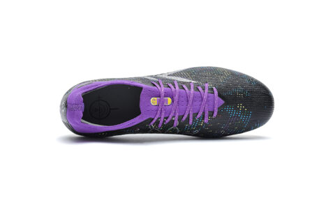 KELME Cushioning Abrasion Resistant Rebound Soccer Shoes Unisex Black Purple