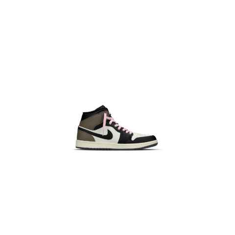 Jordan Air Jordan 1 Slip Resistant Abrasion Resistant Mid top Vintage Basketball Shoes Unisex Black Brown