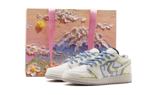 Jordan Air Jordan 1 Leather Cushioning, Wear Resistant Low top Vintage Basketball Shoes Unisex Diamond Heather White