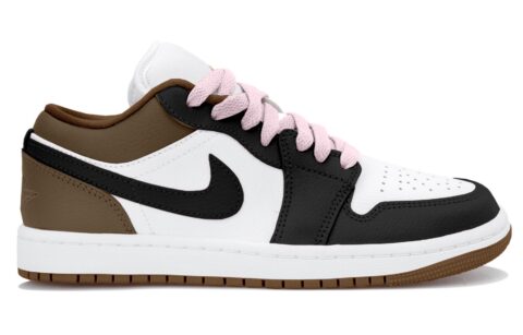 Jordan Air Jordan 1 Low top Vintage Basketball Shoes Women’s Beige Black Beige