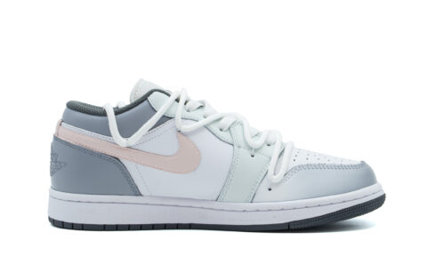 Jordan Air Jordan 1 Cushioning Low top Vintage Basketball Shoes Unisex Gray Pink