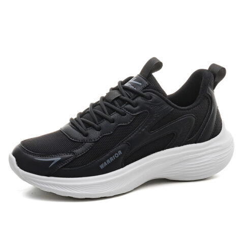 Warrior Low top Casual Sprint Running Shoes Unisex Black White