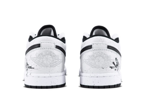 Jordan Air Jordan 1 Abrasion Resistant Breathable Cushioning Low top Vintage Basketball Shoes Men’s Black White Gray