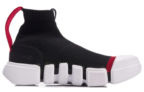 Li Ning Wear resistant And Lightweight High top Vintage Basketball Shoes Women’s Black White Red