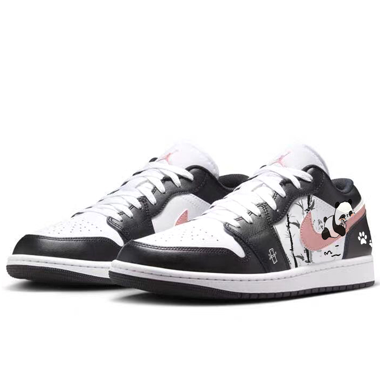 Jordan Air Jordan 1 Vintage Basketball Shoes Unisex Low Top Black/Rusty Pink/White