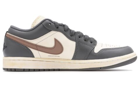 Jordan Air Jordan 1 Low top Vintage Basketball Shoes Unisex Gray