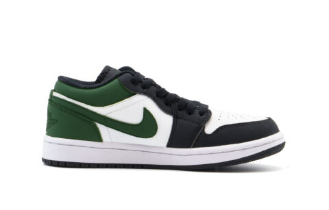 Jordan Air Jordan 1 Abrasion Resistant Low top Vintage Basketball Shoes Unisex White Green