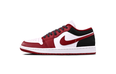 Jordan Air Jordan 1 Bred Toe Cushioning, Wear Resistant Low top Vintage Basketball Shoes Unisex Red Black