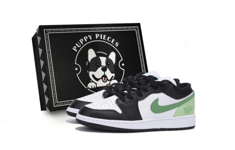 Jordan Air Jordan 1 Slip Resistant Abrasion Resistant Low top Vintage Basketball Shoes Men’s Black Green