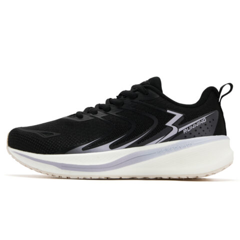 361° Slip Resistant Abrasion Resistant Mid top Casual Training Sprint Running Shoes Women's Black White Purple