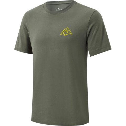 Nike Running T Shirts Men’s Army Green Crew Neck Moderate