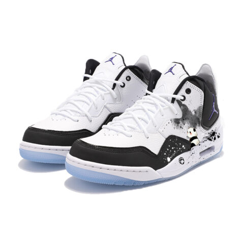 Jordan Courtside 23 Cushioning Slip Resistant Abrasion Resistant Mid top Vintage Basketball Shoes Unisex Black White