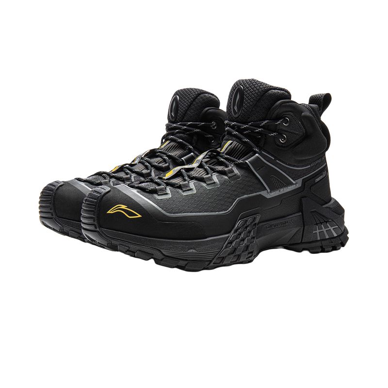 Li Ning Outdoor CF Tracing, Xingchuan Pro Coverage Reflective Rebound High top Hiking Shoes Unisex Night Black