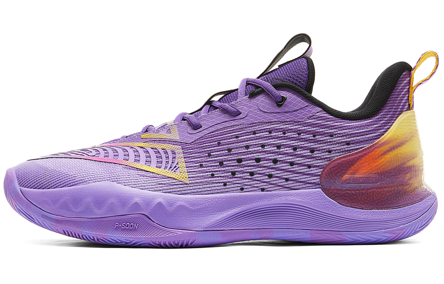 PEAK Taichi Triangle 4.0 Basketball Shoes Men’s Low Top Purple Floral Yarn