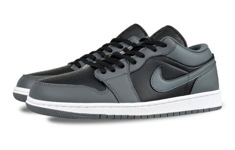 Jordan Air Jordan 1 Ink Gray Abrasion Resistant Low top Vintage Basketball Shoes Unisex Dark Gray
