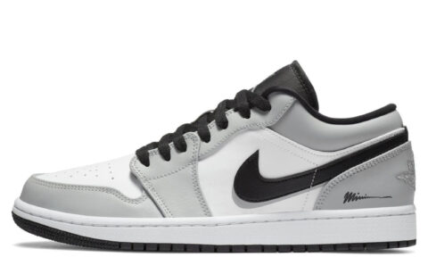 Jordan Air Jordan 1 Lightweight Low top Vintage Basketball Shoes Unisex Concrete Gray