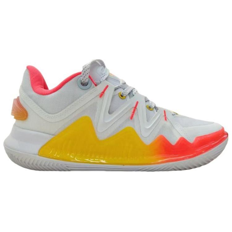 Erke Cushioning, Wear Resistant Low top Basketball Shoes Men’s White Red Yellow