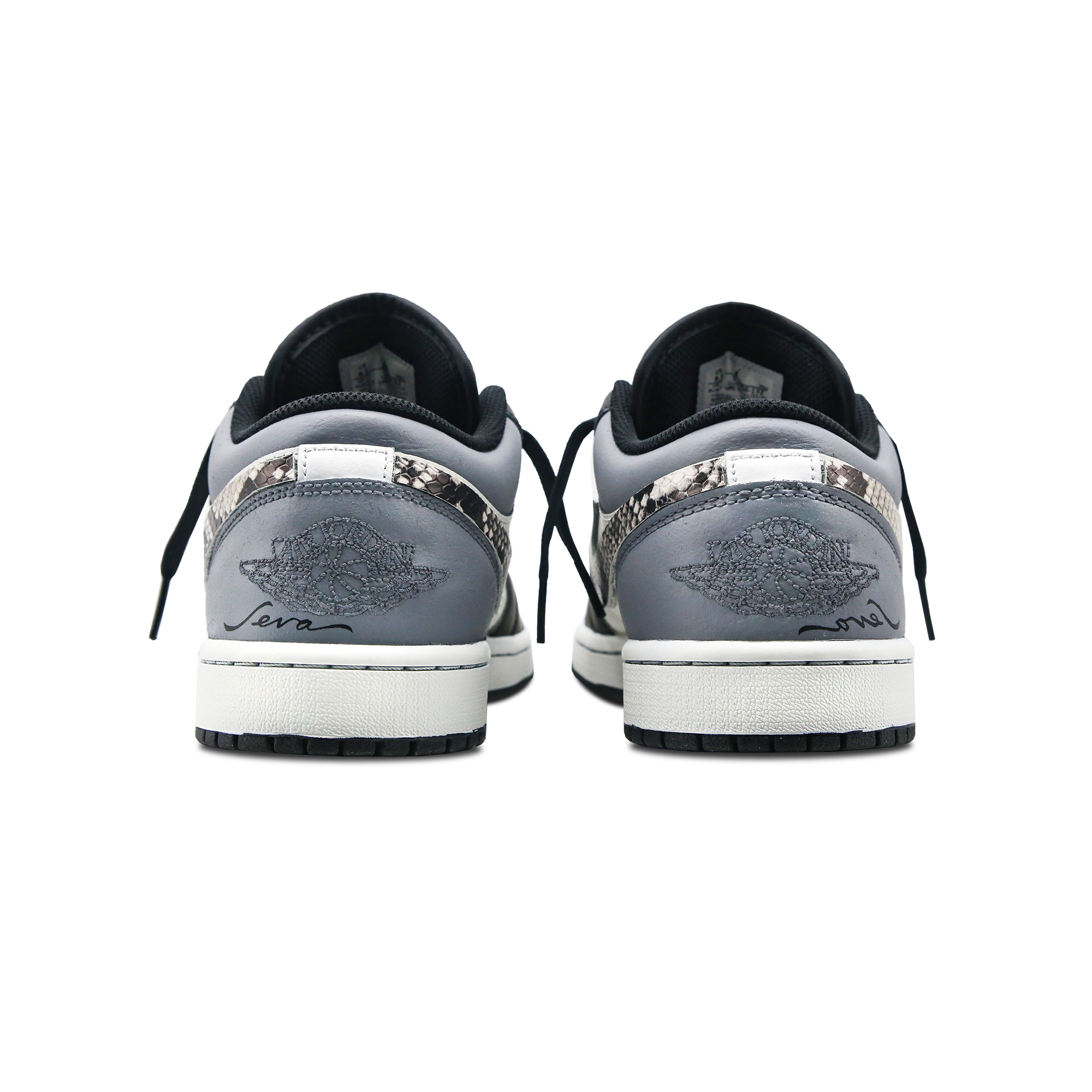 Jordan Air Jordan 1 Slip Resistant Abrasion Resistant Low top Vintage Basketball Shoes Men’s Black White Blue
