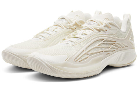 PEAK Cushioning Abrasion Resistant Rebound Low top Basketball Shoes Men’s Super Light White