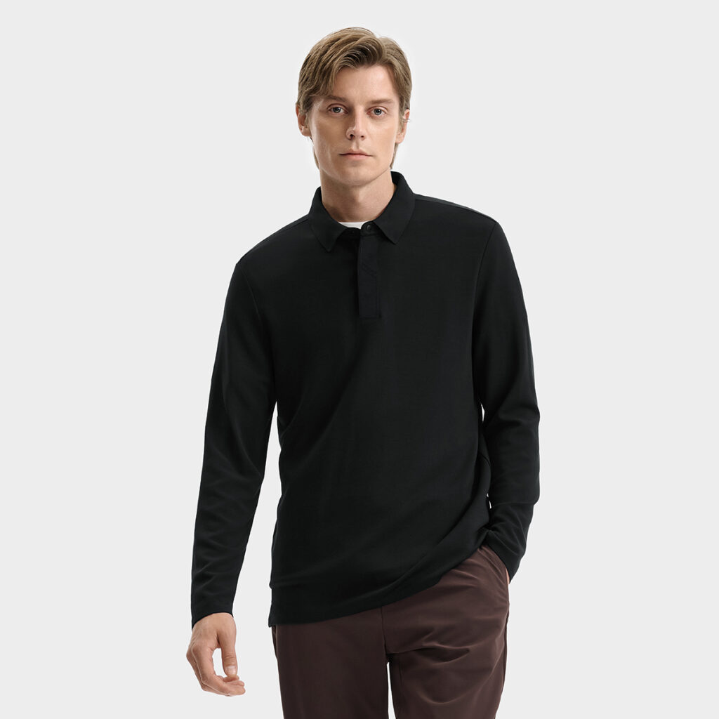 FILA Polo Shirts Men’s Jet Black Polo Collar Moderate Straight Fit