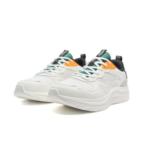 XTEP Slip Resistant Lightweight Rebound Low top Casual Running Shoes Men’s Sail White Gray