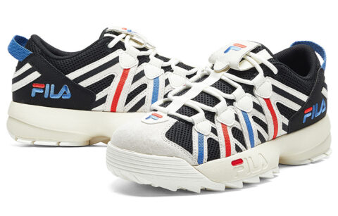 FILA FUSION Spaghetti Textile, Synthetic Leather Low top Vintage Basketball Shoes Women’s White Black