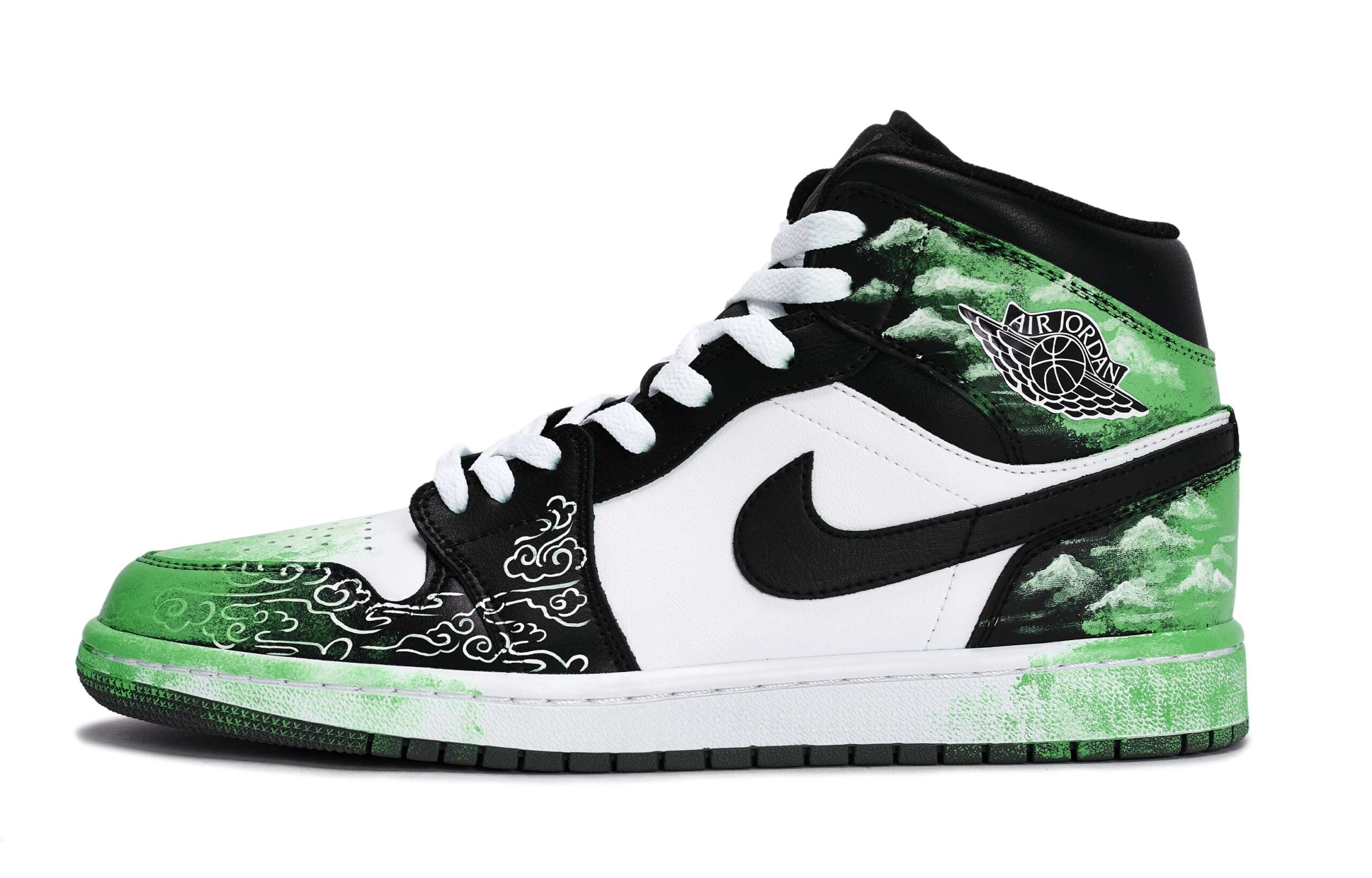 Jordan Air Jordan 1 811 Manufacturing, Clouds And Glow Green Purple, Special Shoe Box Abrasion Resistant Slip Resistant