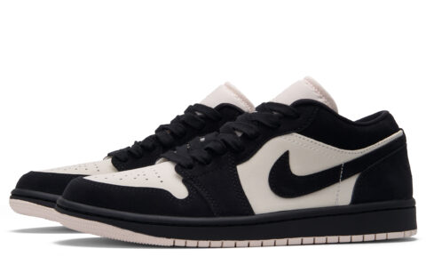 Jordan Air Jordan 1 Low top Vintage Basketball Shoes Unisex Black Pink