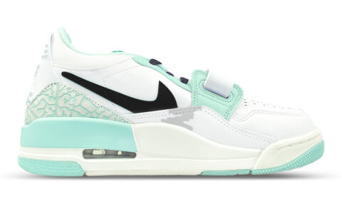 Jordan Legacy Slip Resistant Abrasion Resistant Low top Vintage Basketball Shoes Women’s White Green Gray