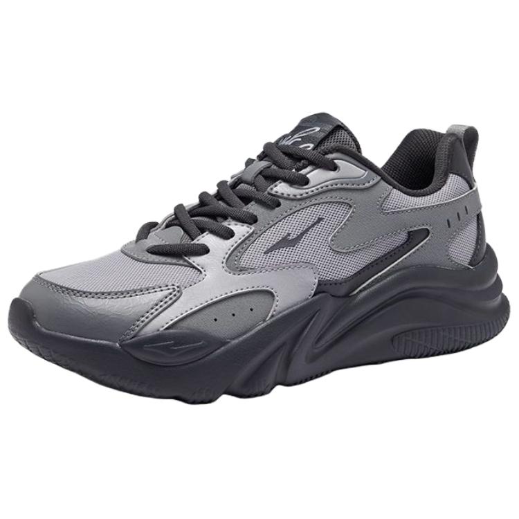 Erke Abrasion Resistant Slip Resistant Low top Casual Training Running Shoes Men’s Black Gray
