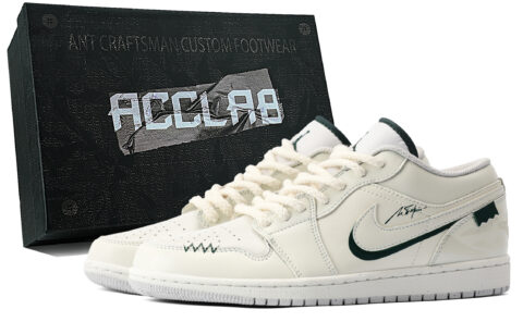 Jordan Air Jordan 1 Lightweight Low top Vintage Basketball Shoes Unisex Ecru