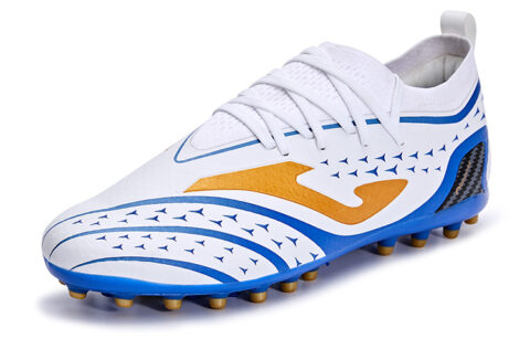 Joma MG Multi Ground Slip Resistant Abrasion Resistant Slip Resistant Abrasion Resistant Soccer Shoes Men’s White Blue