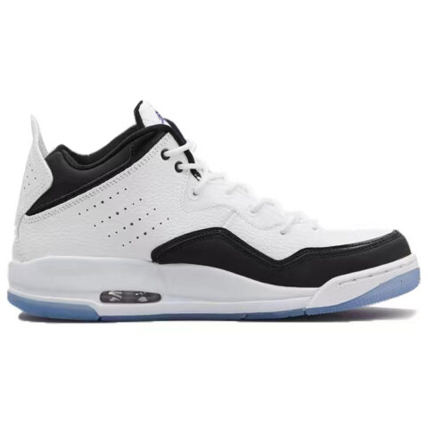 Jordan Courtside 23 Cushioning Slip Resistant Mid top Vintage Basketball Shoes Unisex Black White
