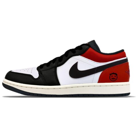 Jordan Air Jordan 1 Abrasion Resistant Abrasion Resistant Low top Vintage Basketball Shoes Unisex Red Black