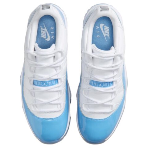 Jordan Air Jordan 11 Abrasion Resistant Low top Vintage Basketball Shoes Unisex White Blue