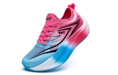 VOIT Cushioning Slip Resistant Low top Carbon Plate Marathon Running Shoes Unisex Blue Rose Red