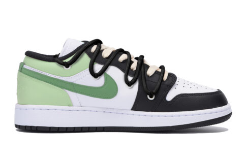 Jordan Air Jordan 1 Puppy Fragment Slip Resistant Abrasion Resistant Low top Vintage Basketball Shoes Men’s Black Green