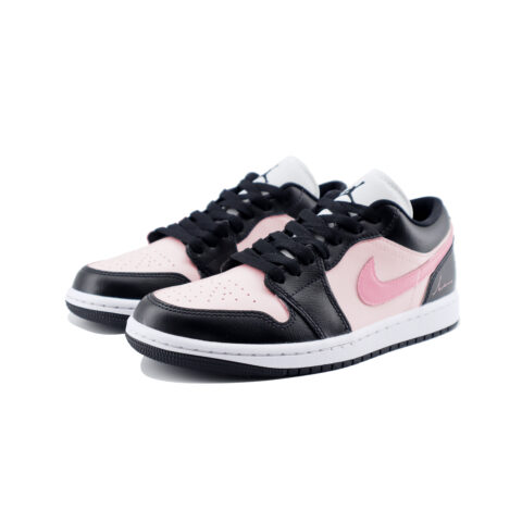 Jordan Air Jordan 1 Slip Resistant Abrasion Resistant Low top Vintage Basketball Shoes Women’s Black Pink
